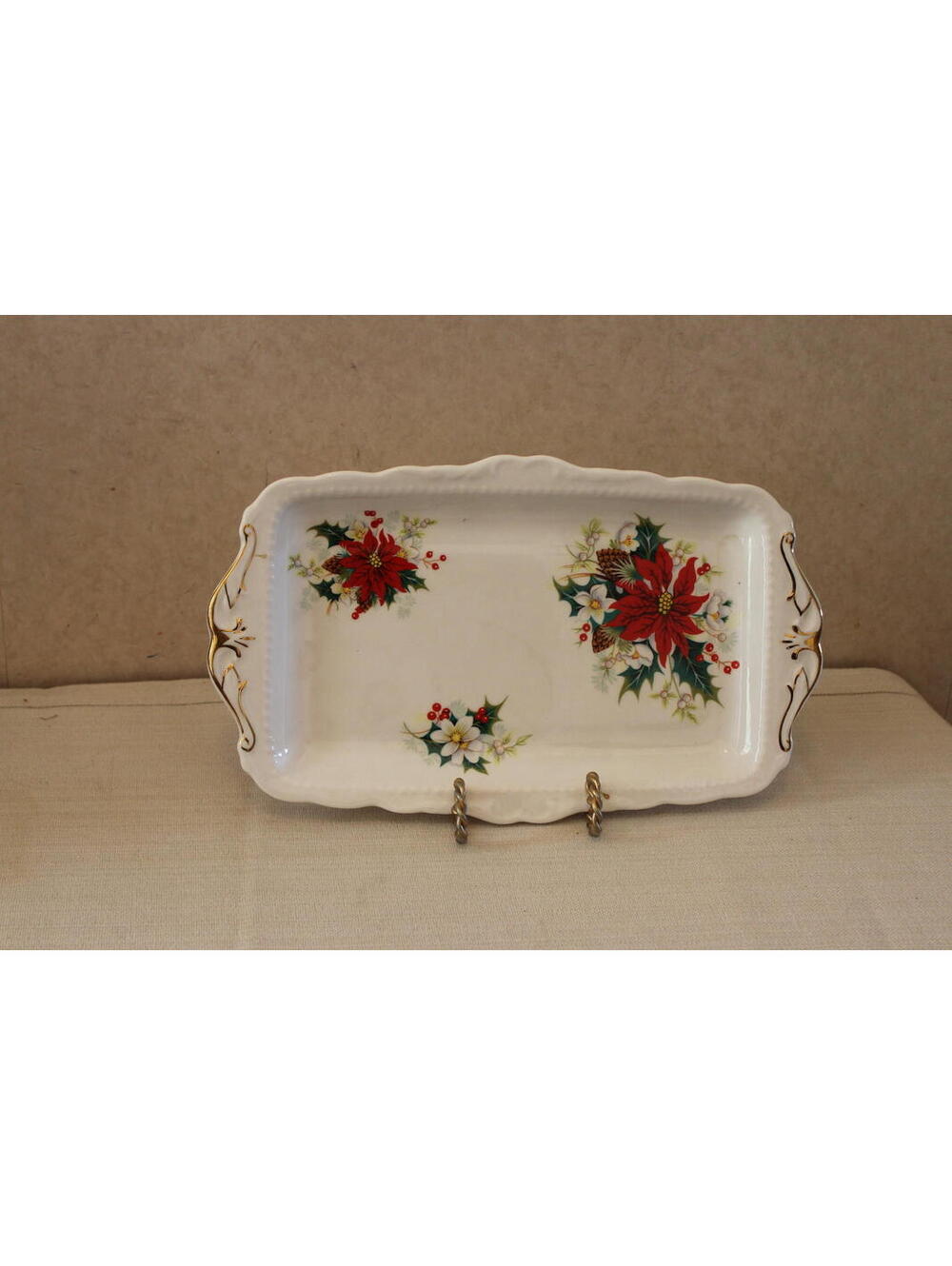 Royal Albert Poinsettia Sandwich Tray - England